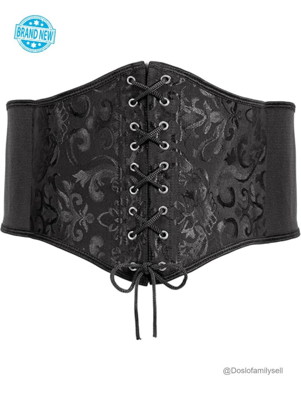 Wide Elastic Lace Up Corset Belt Waist Cinch for Costume
